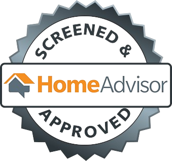 A screened and home advisor approved seal with a house on it.