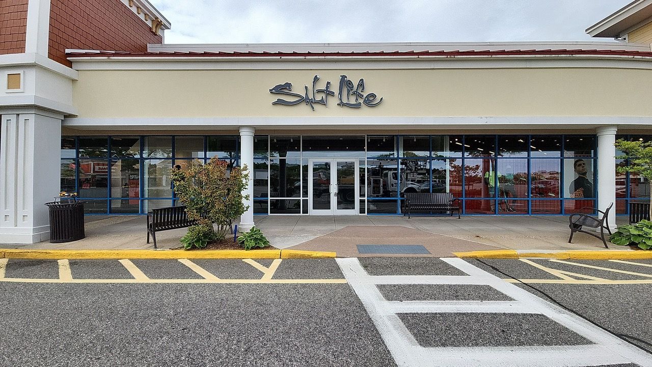 Salt life retail store in strip mall daytime
