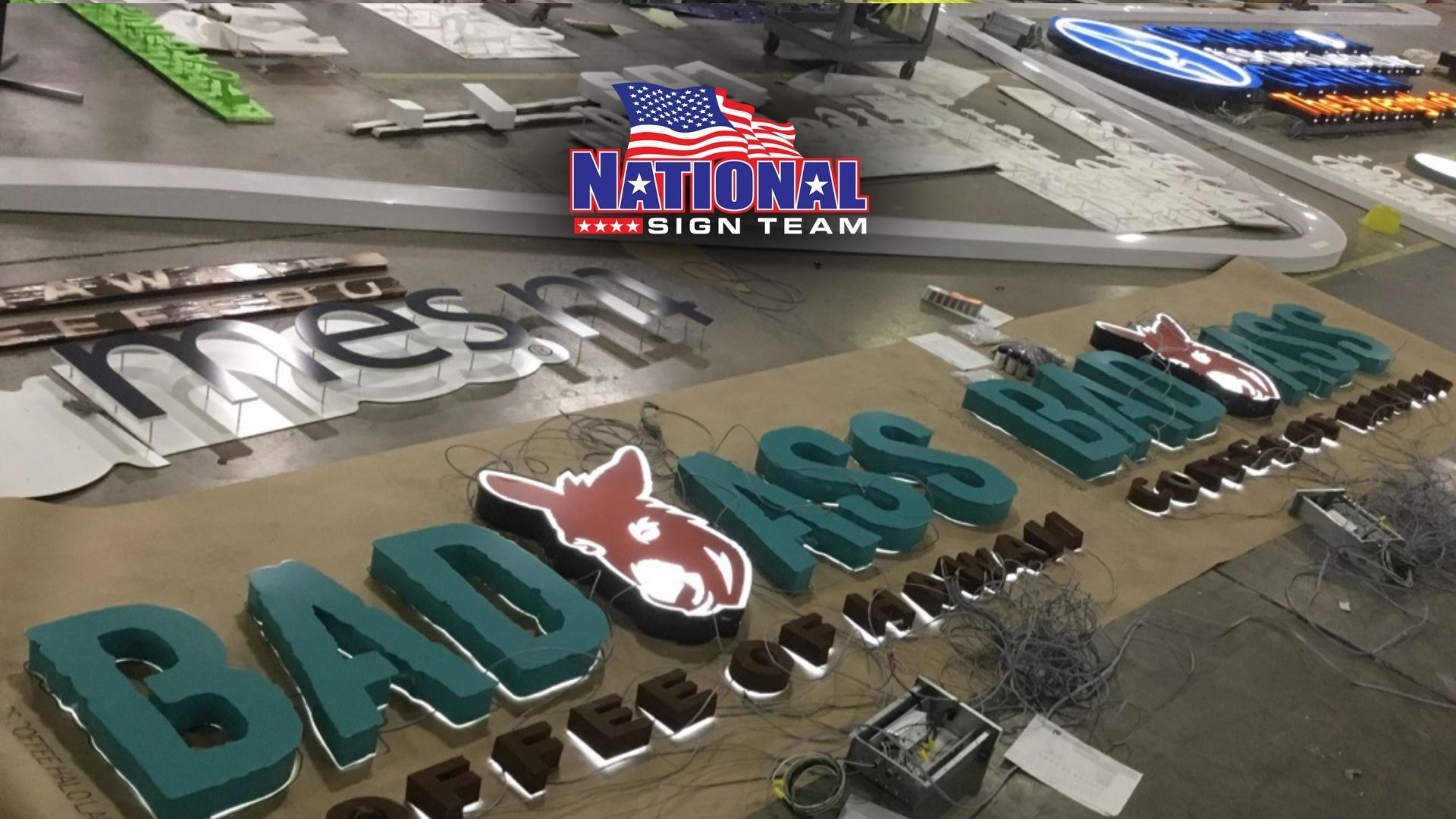 Signs with the words