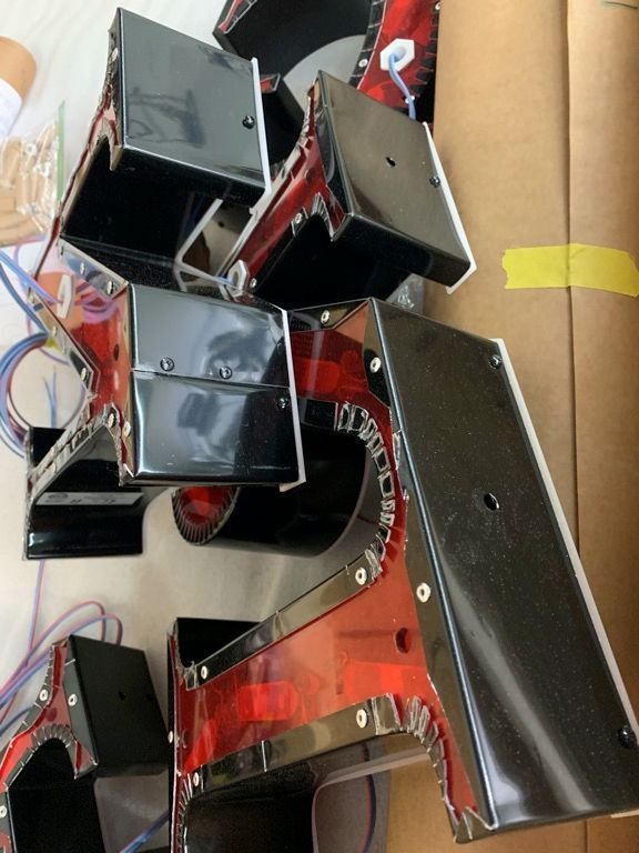 A bunch of boxes are stacked on top of each other