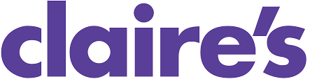 A purple claire 's logo on a white background