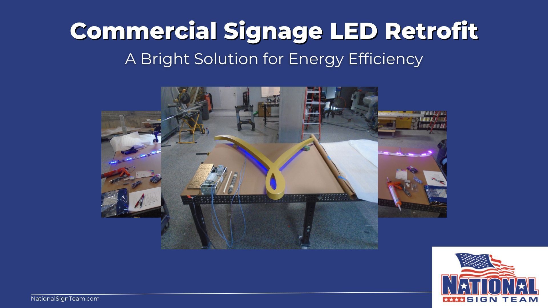 A poster for commercial signage led retrofit a bright solution for energy efficiency