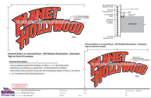 A drawing of the planet hollywood logo on a white background.
