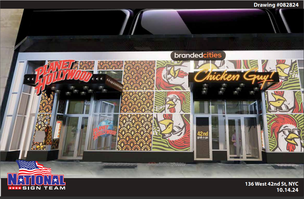 An artist 's impression of a chicken guy restaurant