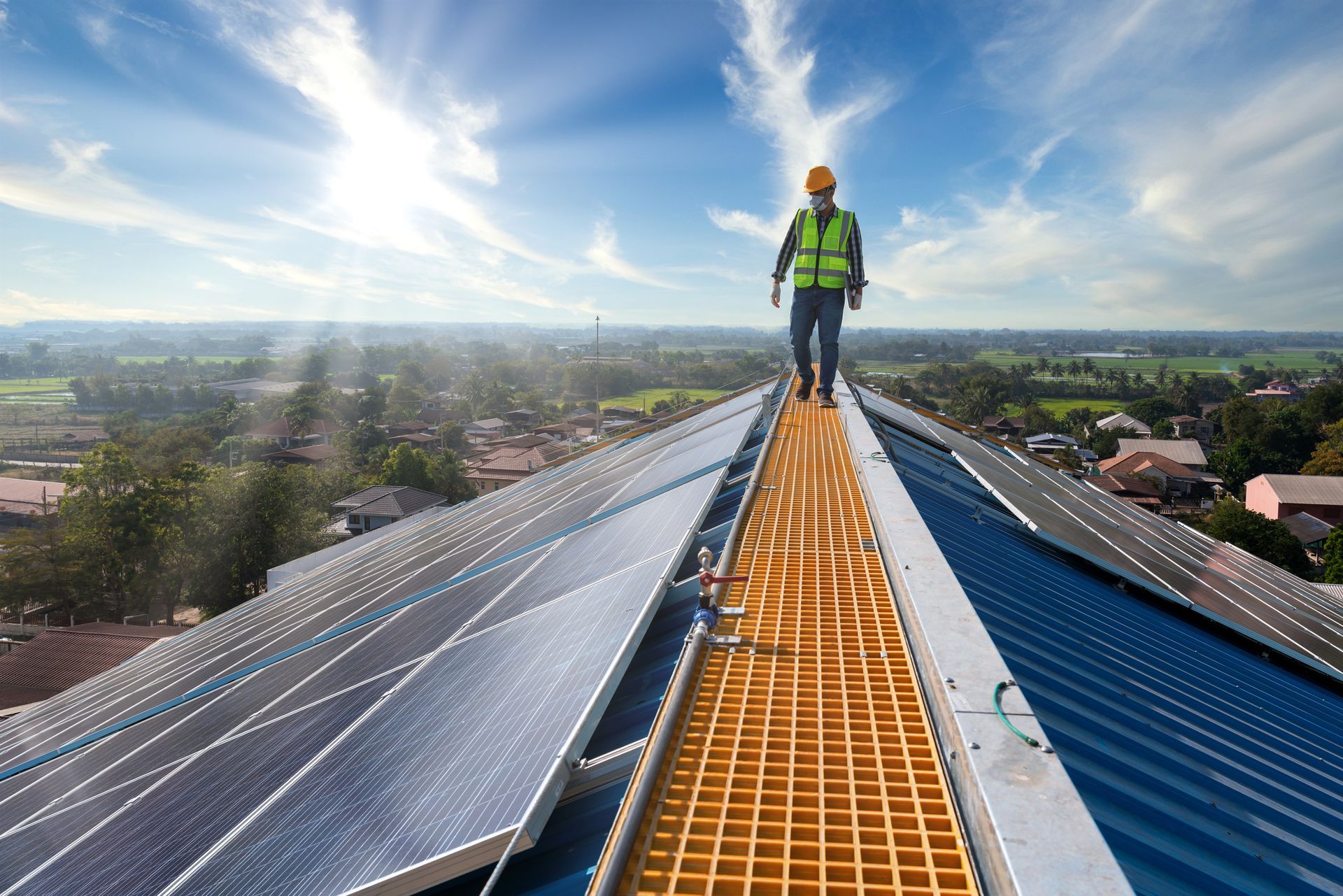 Man On A Solar Roof — Pearl City, HI — Mana Energy Solutions