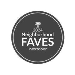 2024 Neighborhood Faves award badge for Life Maid Easy, highlighting its recognition on Nextdoor for exceptional move-in and move-out cleaning services.