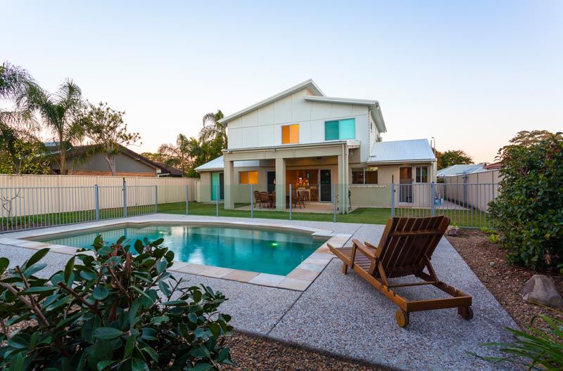 metal fence around pool