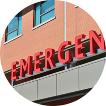 The word emergen is on the side of a building