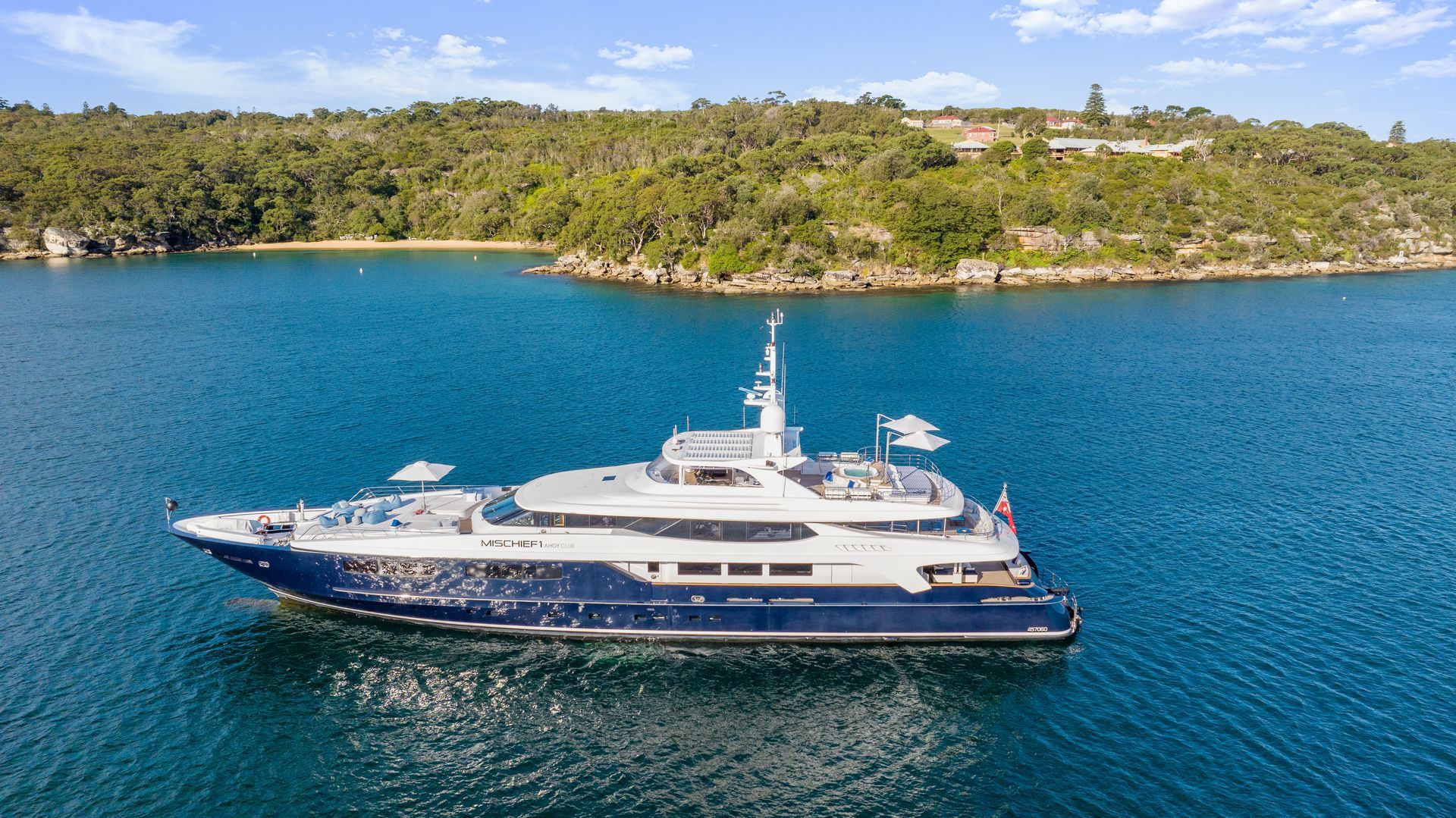 Large yacht is floating on top of a  sea — Club Nautical Yacht Charters