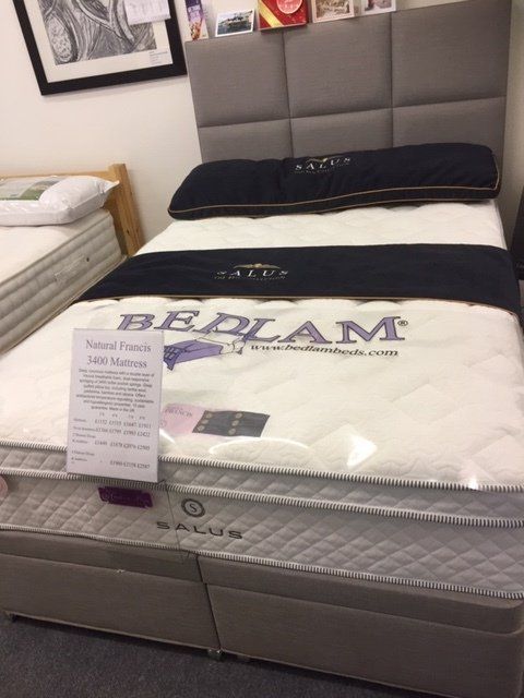 A bedlam mattress is on display in a store