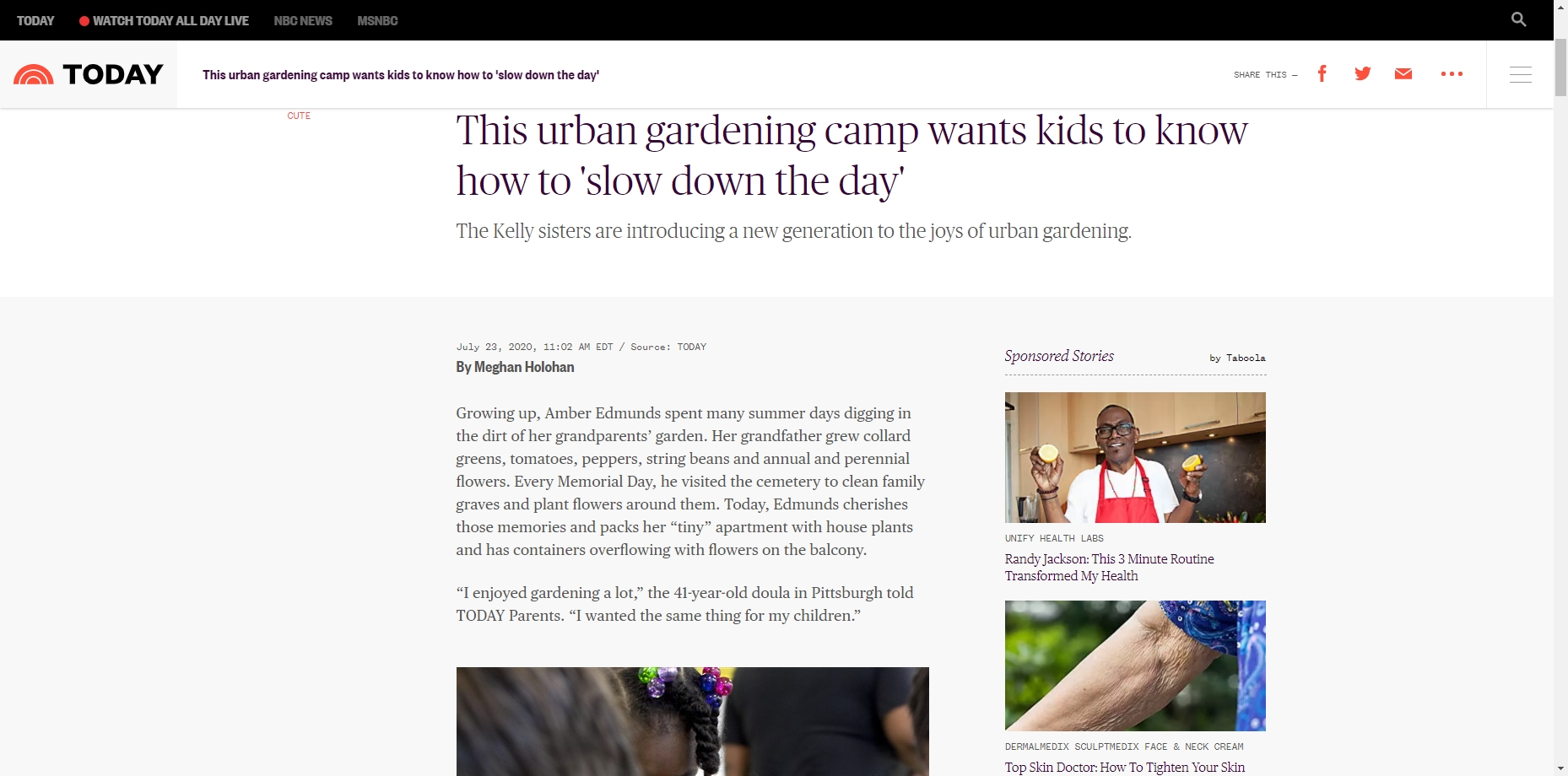 A screenshot of a website that says `` a clean gardening camp wants kids to know how to blow down the car ''.
