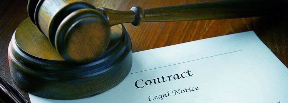 Gavel on top of contract