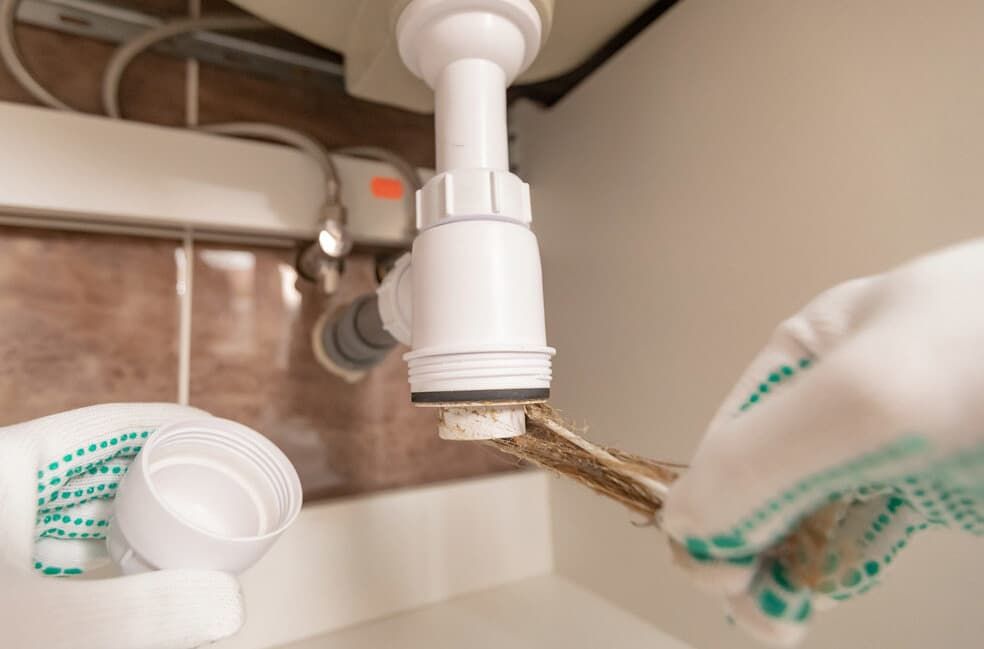 A Person Is Fixing A Sink Drain With A Wrench — JSB Plumbing & Gas In South Grafton, NSW