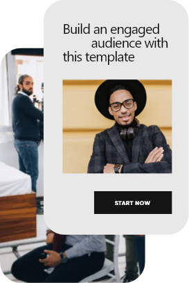 website template card that says Build an engaged audience with this template