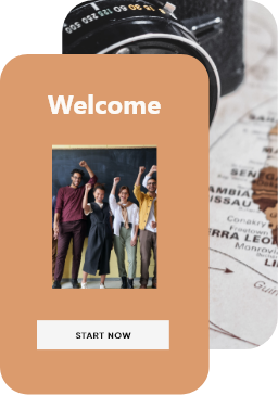 website template card that says welcome