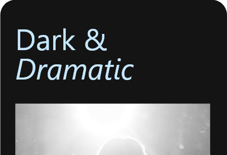 website template card that says Dark & Dramatic