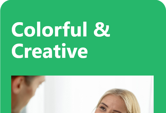 website template card that says colorful & creative