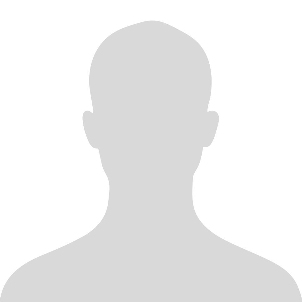 Silhouette of a person, light grey color, facing the viewer.