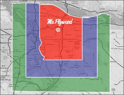 Delivery Map — Portland, OR — Mr Plywood
