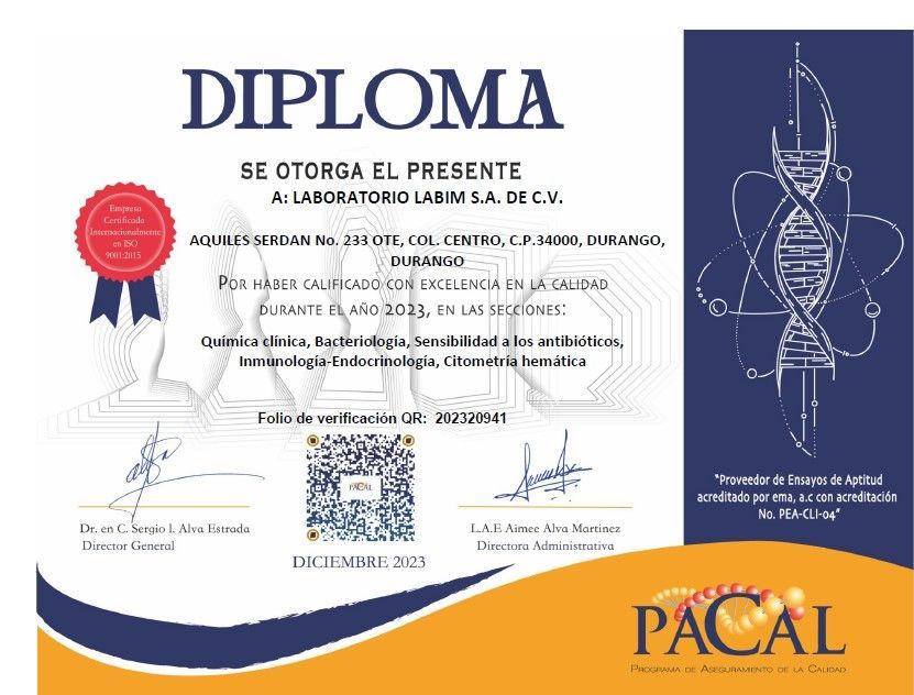 LABIM SA DE CV - DIPLOMA