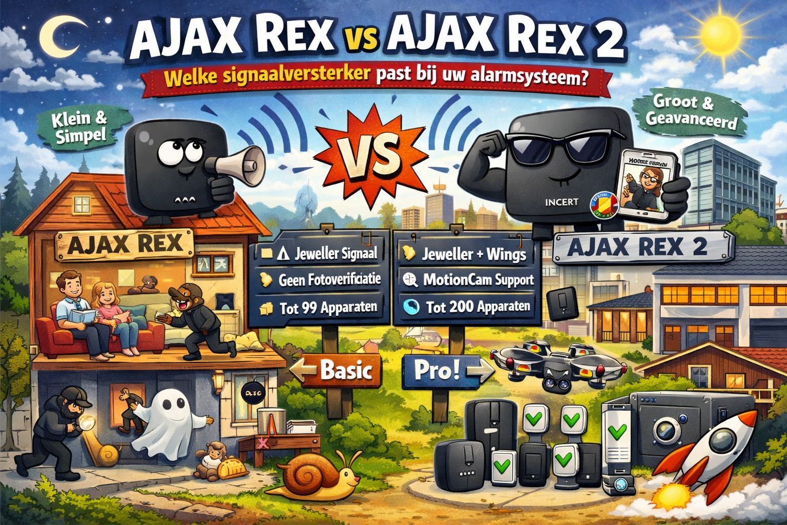 AJAX Rex vs AJAX Rex 2 – Welke signaalversterker past bij uw alarmsysteem