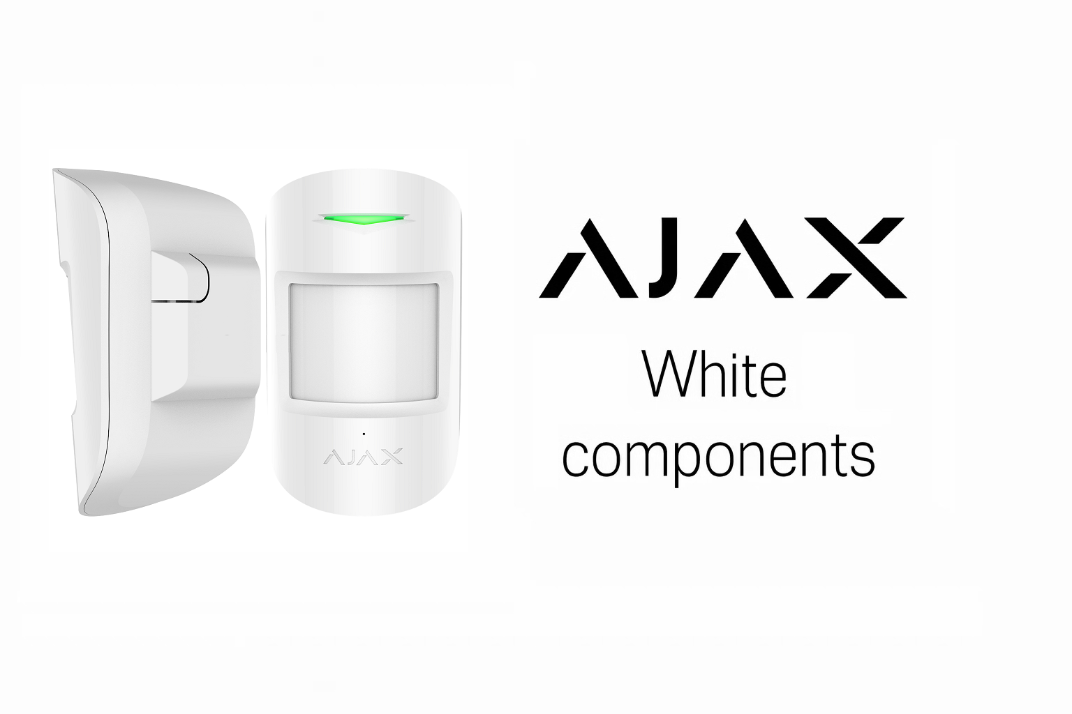 AJAX alarmsysteem witte componenten banner