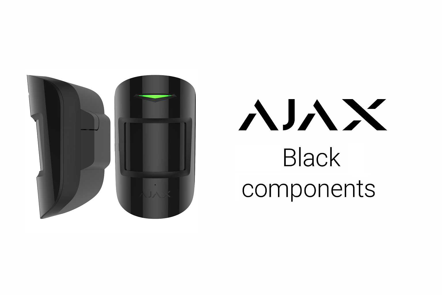 AJAX alarmsysteem zwarte componenten banner