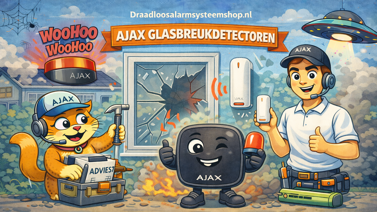AJAX draadloze glasbreukdetectoren – geen ruit is te stil