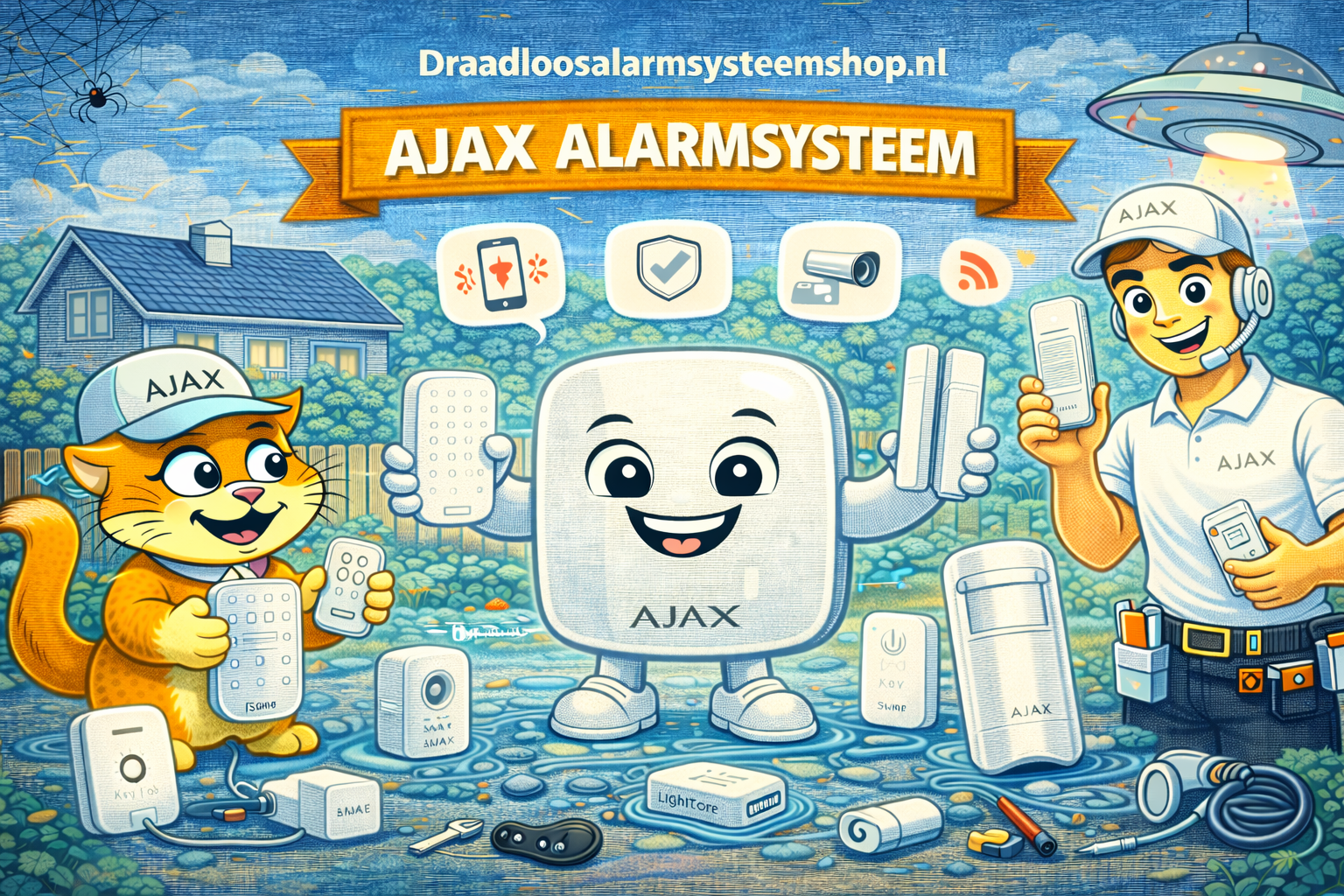 AJAX witte componenten alarmsysteem