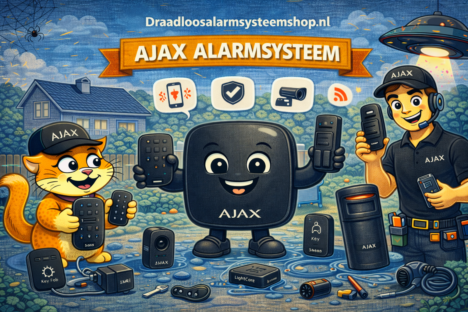 AJAX zwarte componenten alarmsysteem