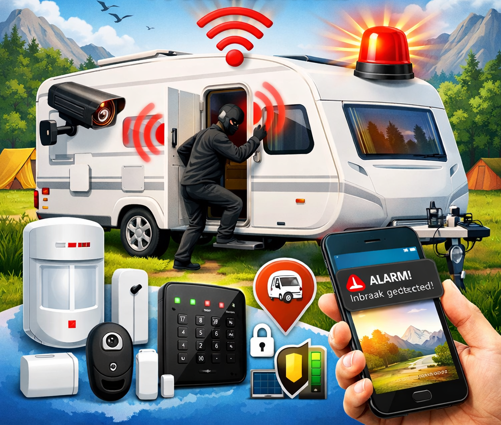 Draadloos alarmsysteem voor caravans
