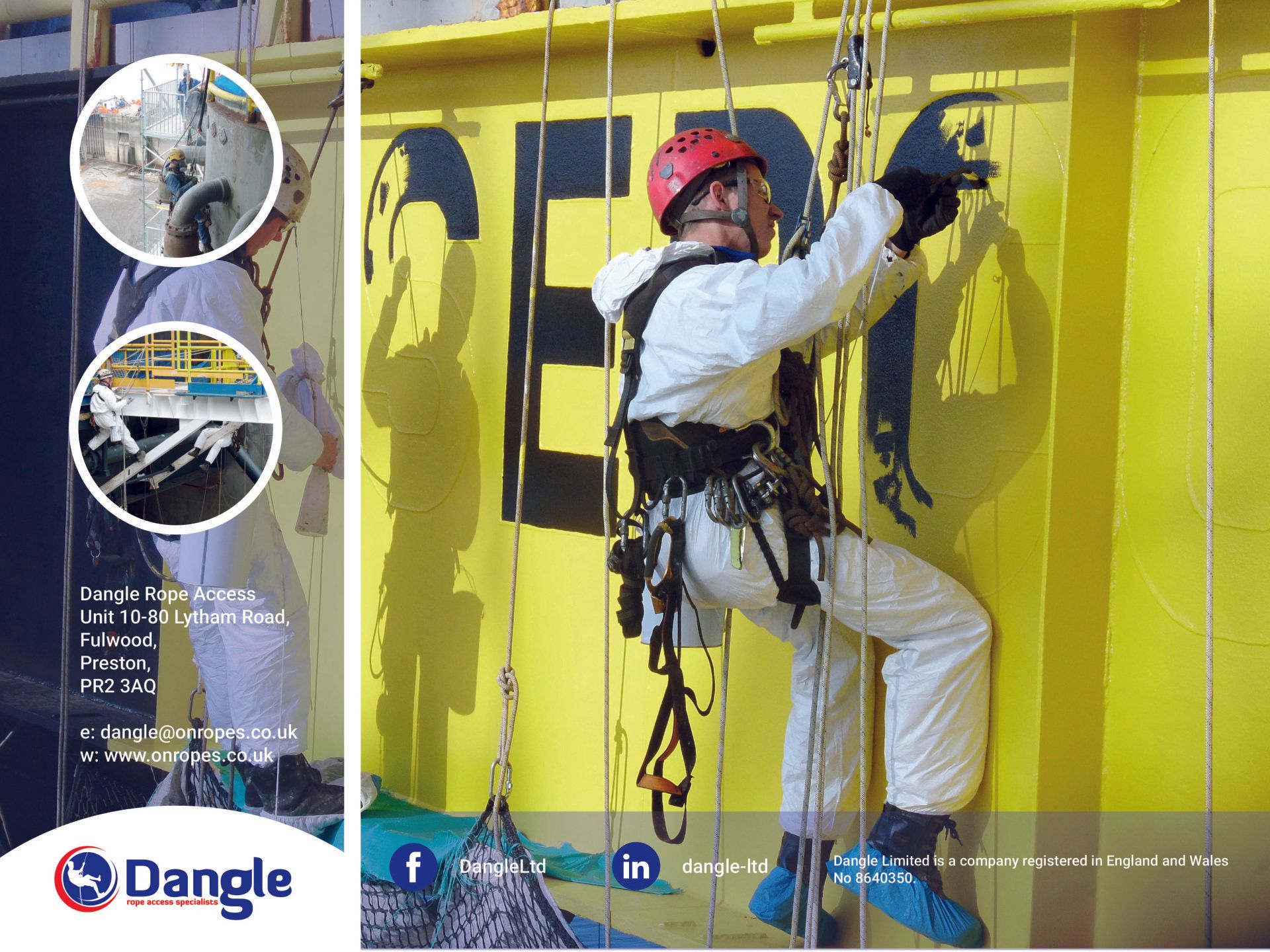 Coating application by rope access