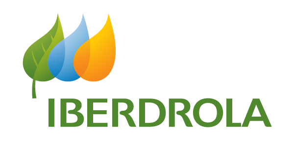 a logo for Iberdrola renewables with three leaves and three drops of water