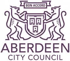 The logo for aberdeen city council is purple and black.