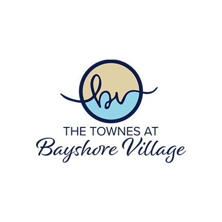 A logo for the townes at bayshore village.