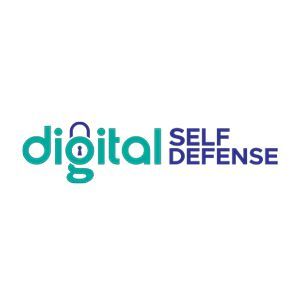The digital self defense logo is a blue and purple logo on a white background.