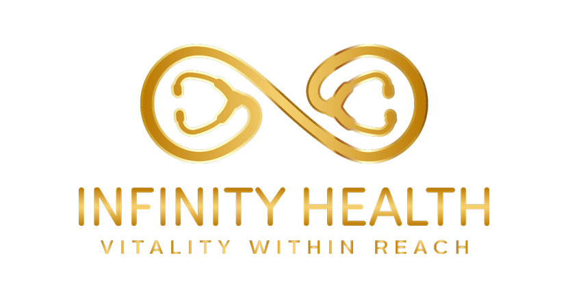 The logo for infinity health vitality within reach