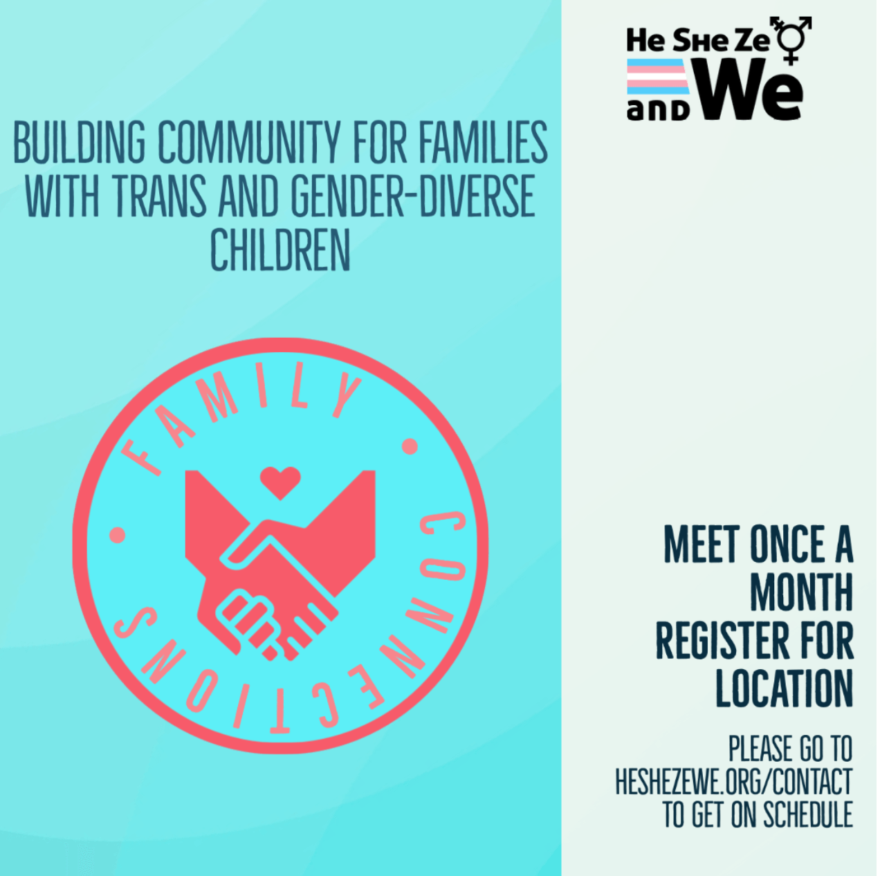 A poster for a community for families with trans and gender diverse children