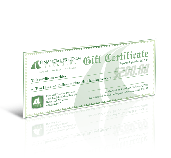 Financial Freedom Planners gift certificate