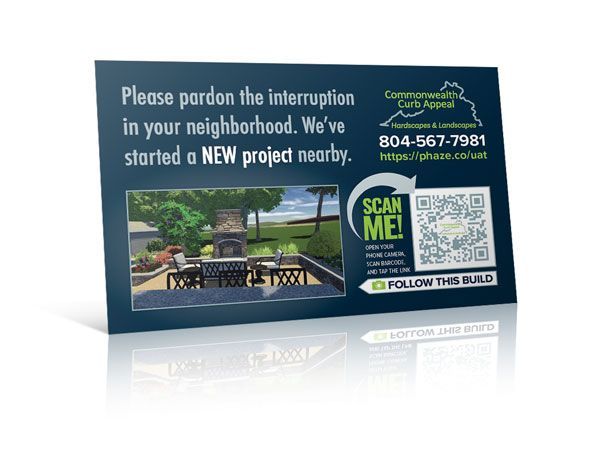 A postcard that says `` please pardon the interruption in your neighborhood . we 've started a new project nearby . ''