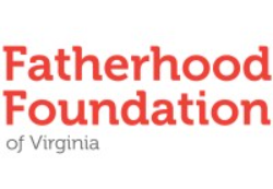 The logo for the fatherhood foundation of virginia is red and white.