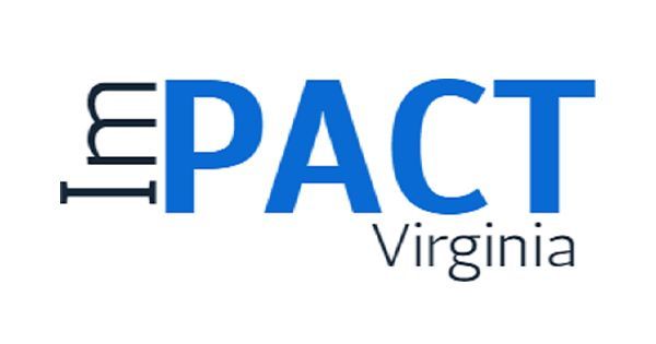 The logo for epact virginia is blue and white on a white background.