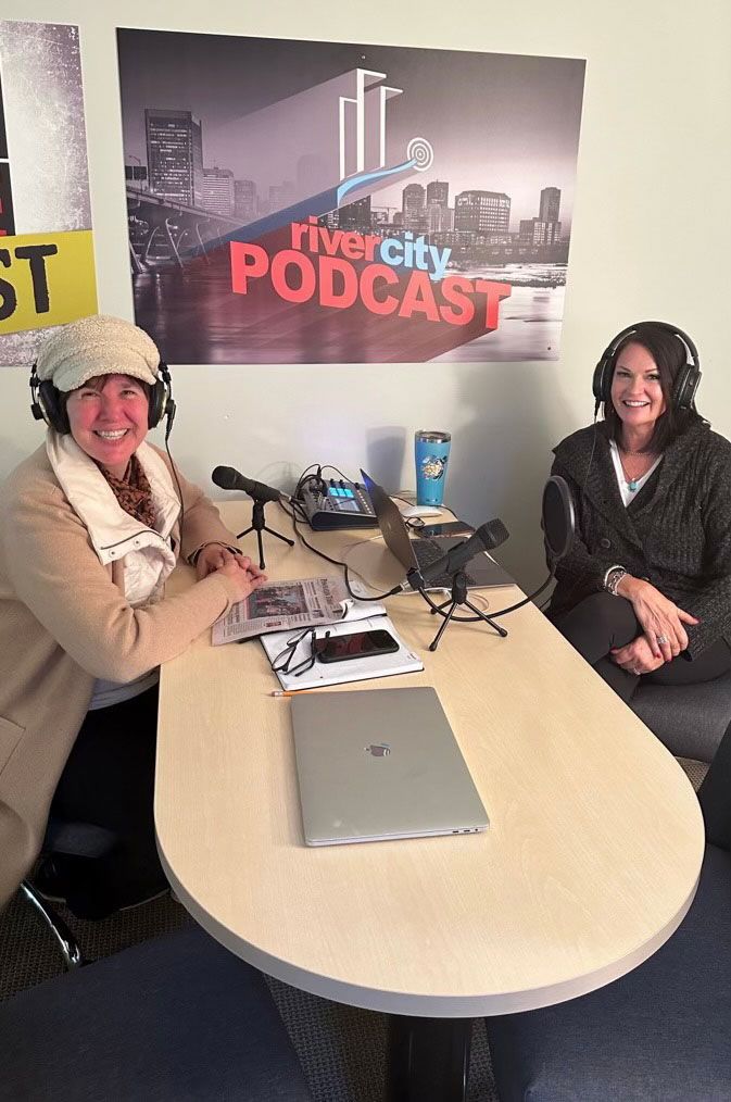 river city podcast in studio with habitat for humanity