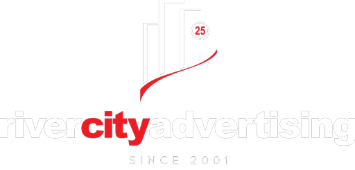 The word city is written in red on a white background.