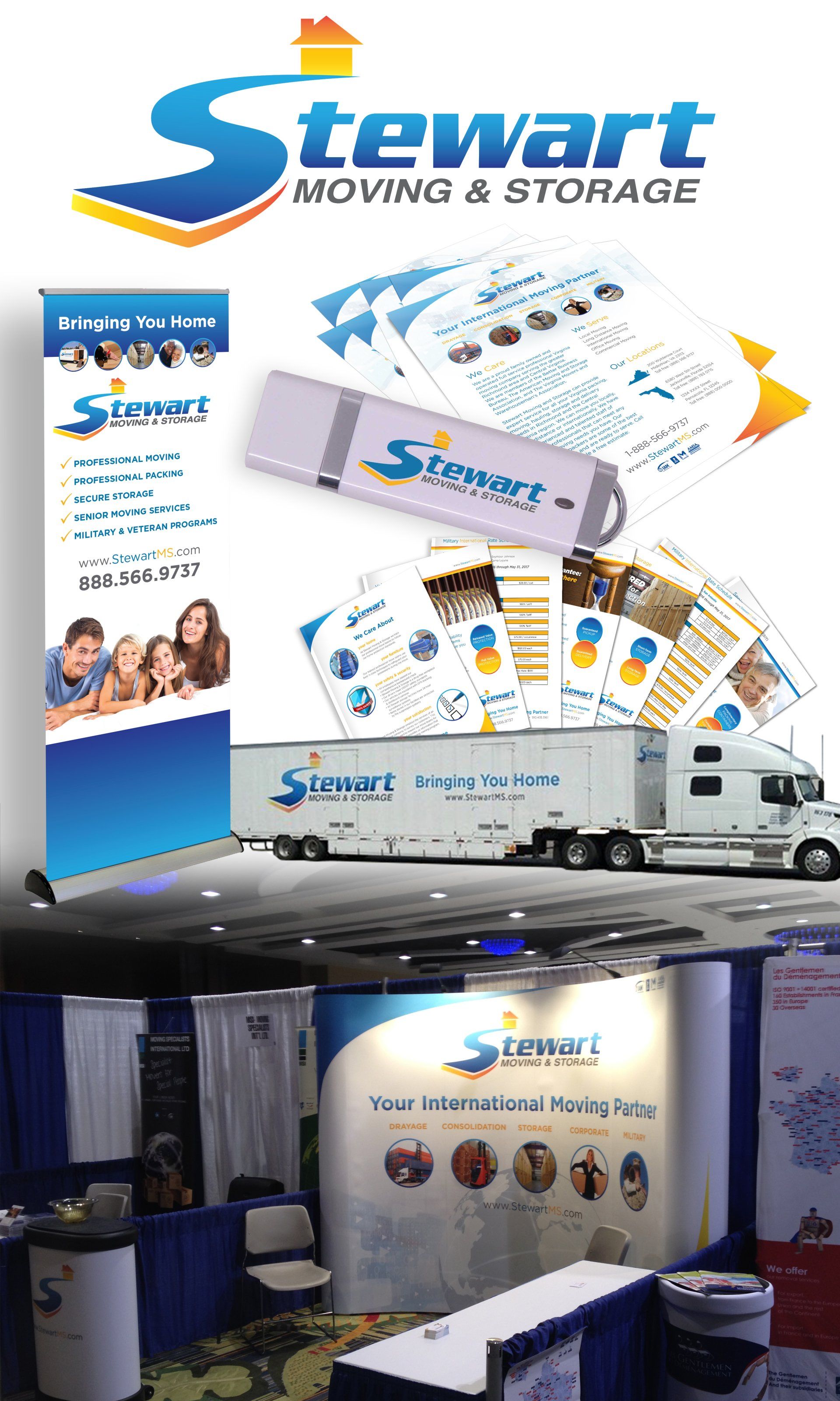 A picture of a stewart moving and storage advertisement