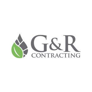 A logo for a company called g & r contracting.