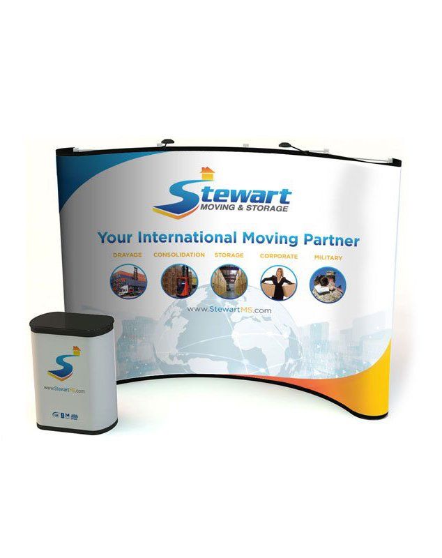 Stewart Moving and Storage banners signage branded material