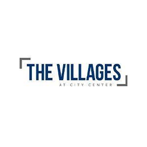 The villages at city center logo on a white background.