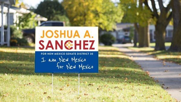 A political sign for joshua a. sanchez in new mexico