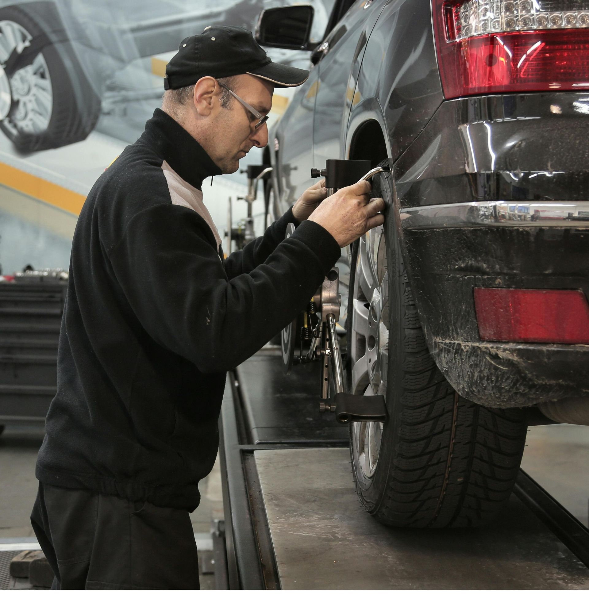 Mechanic working on Wheel